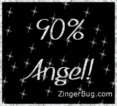 Click to get the codes for this image. 90 Percent Angel Silver Stars Glitter Text Graphic, Angels Fairies and Mermaids, Girly Stuff Free Image, Glitter Graphic, Greeting or Meme for Facebook, Twitter or any blog.