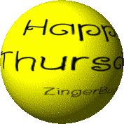 Click to get the codes for this image. This cute graphic is a 3D round yellow rotating smiley face with the comment: Happy Thursday!