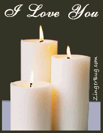 Click to get the codes for this image. Candles with animated burning flames. Comment reads: I Love You