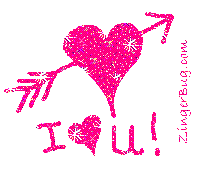 Click to get the codes for this image. I Heart You Heart With Arrow Pink Glitter Text, Love and Romance, Hearts Free Image, Glitter Graphic, Greeting or Meme for Facebook, Twitter or any blog.