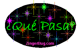 Click to get the codes for this image. Que pasa stars Glitter Text, Spanish, Hi Hello Aloha Wassup etc Free Image, Glitter Graphic, Greeting or Meme for Facebook, Twitter or any blog.