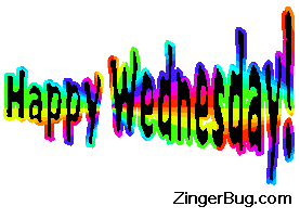Click to get the codes for this image. Wednesday wagginh rainbow text, Happy Wednesday Free Image, Glitter Graphic, Greeting or Meme for Facebook, Twitter or any forum or blog.