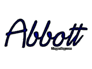 Click to get the codes for this image. Abbott Blue Glitter Name, Guy Names Free Image Glitter Graphic for Facebook, Twitter or any blog.