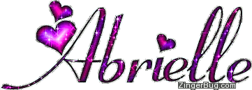 Abrielle Pink And Purple Glitter Name Glitter Graphic, Greeting
