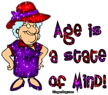 Click to get the codes for this image. Age Is A State Of Mind Red Hat Lady, Red Hat Ladies, Popular Favorites Glitter Graphic, Comment, Meme, GIF or Greeting