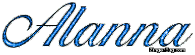 Alanna Blue Glitter Name Glitter Graphic, Greeting, Comment, Meme or GIF