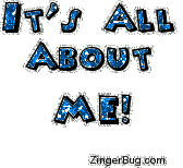 Click to get the codes for this image. All About Me Glitter Text Graphic, All About Me Free Image, Glitter Graphic, Greeting or Meme for Facebook, Twitter or any blog.