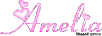 Click to get the codes for this image. Amelia Pink Glitter Name With Hearts, Girl Names Free Image Glitter Graphic for Facebook, Twitter or any blog.