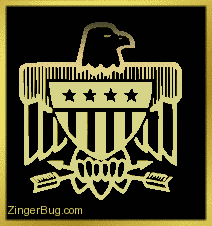 Click to get the codes for this image. American Eagle 3D Gold Graphic, Patriotic Free Image, Glitter Graphic, Greeting or Meme for Facebook, Twitter or any blog.