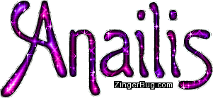 Click to get the codes for this image. Anailis Pink Purple Glitter Name, Girl Names Free Image Glitter Graphic for Facebook, Twitter or any blog.