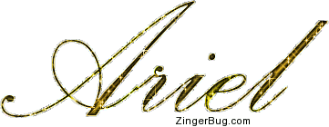 Click to get the codes for this image. Ariel Gold Glitter Name, Girl Names Free Image Glitter Graphic for Facebook, Twitter or any blog.
