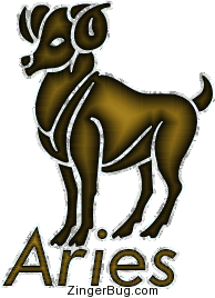 Click to get the codes for this image. This glitter graphic features the zodiac astrology sign for Aries the ram.