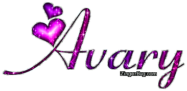 Click to get the codes for this image. Avary Pink Purple Glitter Name With Hearts, Girl Names Free Image Glitter Graphic for Facebook, Twitter or any blog.