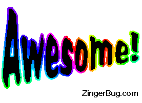 Click to get the codes for this image. Awesome wagging rainbow Glitter Text Graphic, Awesome Free Image, Glitter Graphic, Greeting or Meme for Facebook, Twitter or any forum or blog.