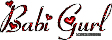Click to get the codes for this image. Babi Gurl Red Glitter Text With Hearts, Baby Gurl, Girly Stuff Free Image, Glitter Graphic, Greeting or Meme for Facebook, Twitter or any forum or blog.