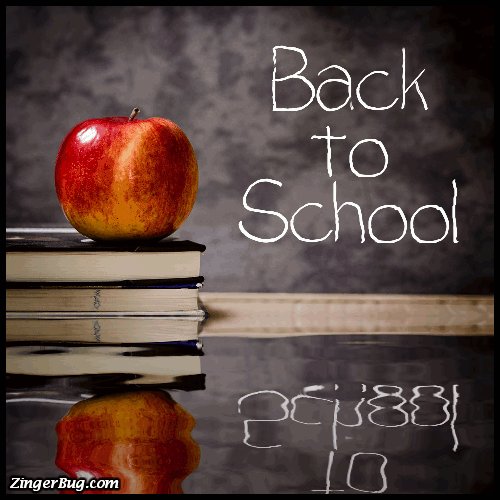 Click to get the codes for this image. Back To School Apple, Books And Chalkboard Reflections, Back To School Glitter Graphic, Comment, Meme, GIF or Greeting