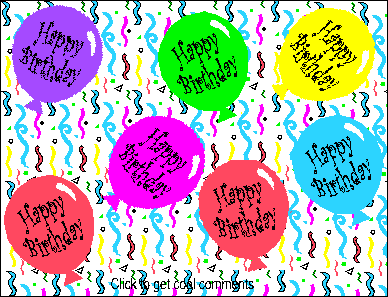 Click to get the codes for this image. Happy Birthday Bouncing Balloons, Birthday Balloons, Happy Birthday Graphic Comment and Codes for MySpace, Friendster, Orkut, Piczo, Xanga or any other website or blog.