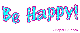 Click to get the codes for this image. Be Happy Pink Purple Glitter Wiggle Graphic, Be Happy Free Image, Glitter Graphic, Greeting or Meme for Facebook, Twitter or any forum or blog.