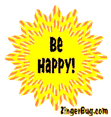 Click to get the codes for this image. Be Happy Sun Graphic, Be Happy Free Image, Glitter Graphic, Greeting or Meme for Facebook, Twitter or any forum or blog.