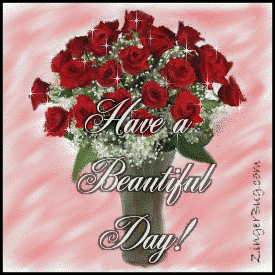 Click to get the codes for this image. Have a Beautiful Day Roses Glitter Graphic, Have a Great Day, Flowers Free Image, Glitter Graphic, Greeting or Meme for Facebook, Twitter or any blog.