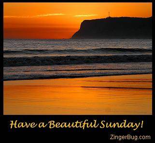 Click to get the codes for this image. Have a Beautiful Sunday Beach Sunset, Happy Sunday Free Image, Glitter Graphic, Greeting or Meme for Facebook, Twitter or any forum or blog.