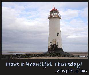 Click to get the codes for this image. Have a Beautiful Thursday Lighthouse, Happy Thursday Free Image, Glitter Graphic, Greeting or Meme for Facebook, Twitter or any forum or blog.