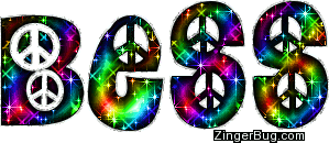 Click to get the codes for this image. Bess Rainbow Peace Sign Glitter Name, Girl Names Free Image Glitter Graphic for Facebook, Twitter or any blog.