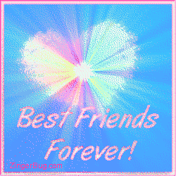 Best Friends Forever Pastel Heart Starburst Glitter Graphic