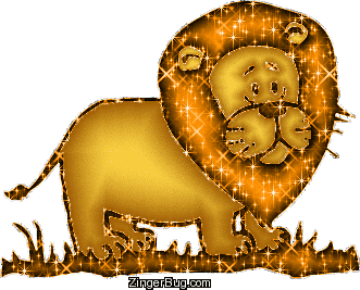 Click to get the codes for this image. This cute glitter graphic shows an adorable glittered lion.