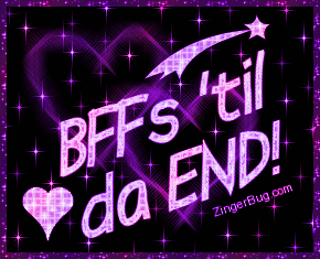 Click to get the codes for this image. Bffs 'Til Da End Purple Stars Glitter Graphic, Friendship, BFF Free Image, Glitter Graphic, Greeting or Meme for Facebook, Twitter or any forum or blog.