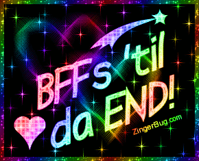 Click to get the codes for this image. Bffs 'Til Da End Rainbow Stars Glitter Text Graphic, Friendship, BFF, Popular Favorites Glitter Graphic, Comment, Meme, GIF or Greeting