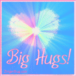 Click to get the codes for this image. Big Hugs Pastel Heart Starburst, Hugs and Kisses, Hearts Free Image, Glitter Graphic, Greeting or Meme for Facebook, Twitter or any blog.