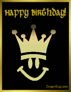 Click to get the codes for this image. Happy Birthday 3d Gold Crown Smiley Face, Birthday Smiley Faces, 3D Birthday Graphics, Smiley Faces, Happy Birthday Free Image, Glitter Graphic, Greeting or Meme for Facebook, Twitter or any forum or blog.