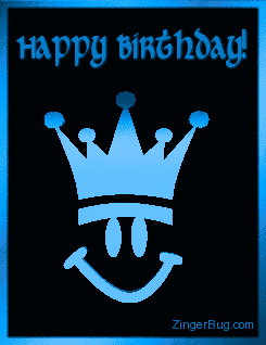 Click to get the codes for this image. Happy Birthday 3d Crown Smile Blue, Birthday Smiley Faces, 3D Birthday Graphics, Smiley Faces, Happy Birthday Free Image, Glitter Graphic, Greeting or Meme for Facebook, Twitter or any forum or blog.