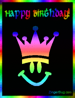 Click to get the codes for this image. Happy Birthday 3d Crown Smile Rainbow, Birthday Smiley Faces, 3D Birthday Graphics, Smiley Faces, Happy Birthday, Popular Favorites Free Image, Glitter Graphic, Greeting or Meme for Facebook, Twitter or any forum or blog.