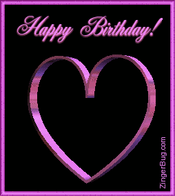 Click to get the codes for this image. Happy Birthday 3d Pink Heart, Birthday Hearts, 3D Birthday Graphics, Hearts, Happy Birthday Free Image, Glitter Graphic, Greeting or Meme for Facebook, Twitter or any forum or blog.