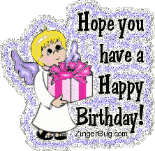 Click to get Happy birthday comments, GIFs, greetings and glitter graphics featuring angels and fairies.