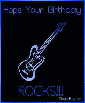 Click to get the codes for this image. Hope Your Birthday Rocks 3d Guitar Blue, 3D Birthday Graphics, Hope Your Birthday Rocks, Music Comments, Happy Birthday Free Image, Glitter Graphic, Greeting or Meme for Facebook, Twitter or any forum or blog.