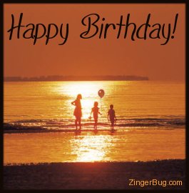 Click to get the codes for this image. Happy Birthday Photo of a Family on the Beach at Sunset, Birthday Balloons, Happy Birthday Sunsets, Happy Birthday, Popular Favorites Free Image, Glitter Graphic, Greeting or Meme for Facebook, Twitter or any forum or blog.