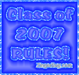 Click to get the codes for this image. Blue Class Of 2007 Satin Glitter Text, Class Of 2007 Free glitter graphic image designed for posting on Facebook, Twitter or any forum or blog.