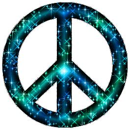 Click to get the codes for this image. Blue Green Glitter Peace Sign With Silver Border, Peace Signs Free Image, Glitter Graphic, Greeting or Meme.