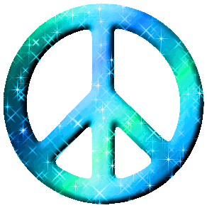 Click to get the codes for this image. Blue Green Glittered Peace Sign, Peace Signs Free Image, Glitter Graphic, Greeting or Meme.