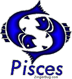 Click to get the codes for this image. This glitter graphic features the zodiac sign for Pisces of two entertwined fish.