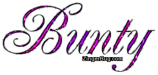 Click to get the codes for this image. Bunty Pink Purple Glitter Name, Girl Names Free Image Glitter Graphic for Facebook, Twitter or any blog.