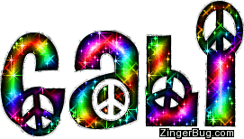 Click to get the codes for this image. Cali Rainbow Peace Sign Glitter Name, Girl Names Free Image Glitter Graphic for Facebook, Twitter or any blog.