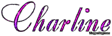 Click to get the codes for this image. Charline Pink Purple Glitter Name, Girl Names Free Image Glitter Graphic for Facebook, Twitter or any blog.