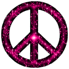 Click to get the codes for this image. Cherry Red Glitter Peace Sign With Silver Border, Peace Signs Free Image, Glitter Graphic, Greeting or Meme.