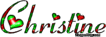 Click to get the codes for this image. Christine Red And Green Glitter Name, Girl Names Free Image Glitter Graphic for Facebook, Twitter or any blog.