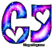 Click to get the codes for this image. Cj Pink And Blue Glitter Name With Hearts, Girl Names Free Image Glitter Graphic for Facebook, Twitter or any blog.