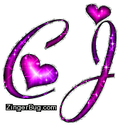 Click to get the codes for this image. Cj Pink Purple Glitter Name With Hearts, Girl Names Free Image Glitter Graphic for Facebook, Twitter or any blog.